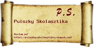 Pulszky Skolasztika névjegykártya
